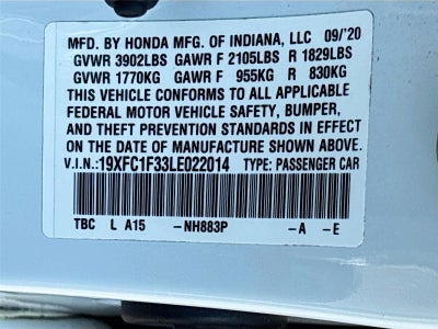 2020 Honda Civic Sedan EX