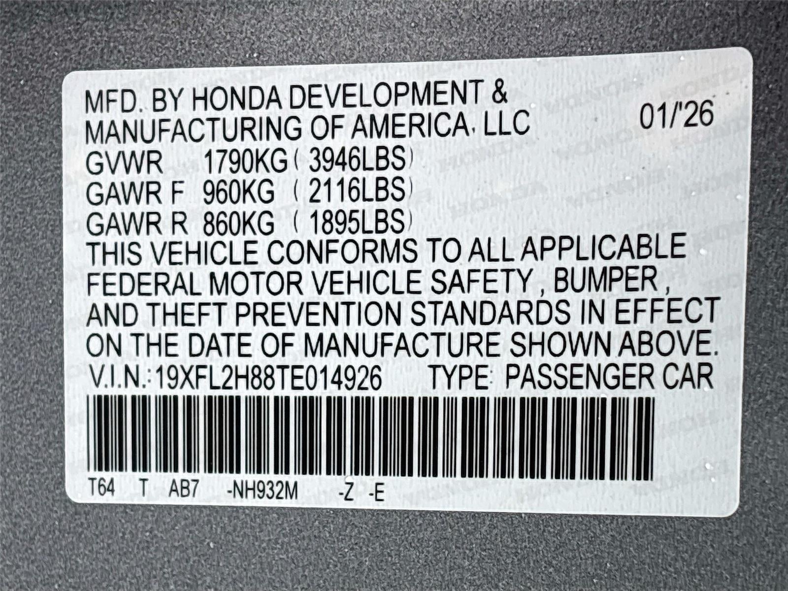 2026 Honda Civic Sport