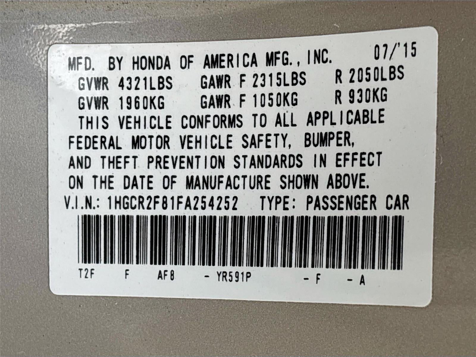 2015 Honda Accord Sedan EX-L