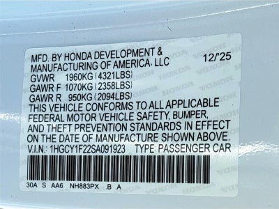 2025 Honda Accord Sedan LX