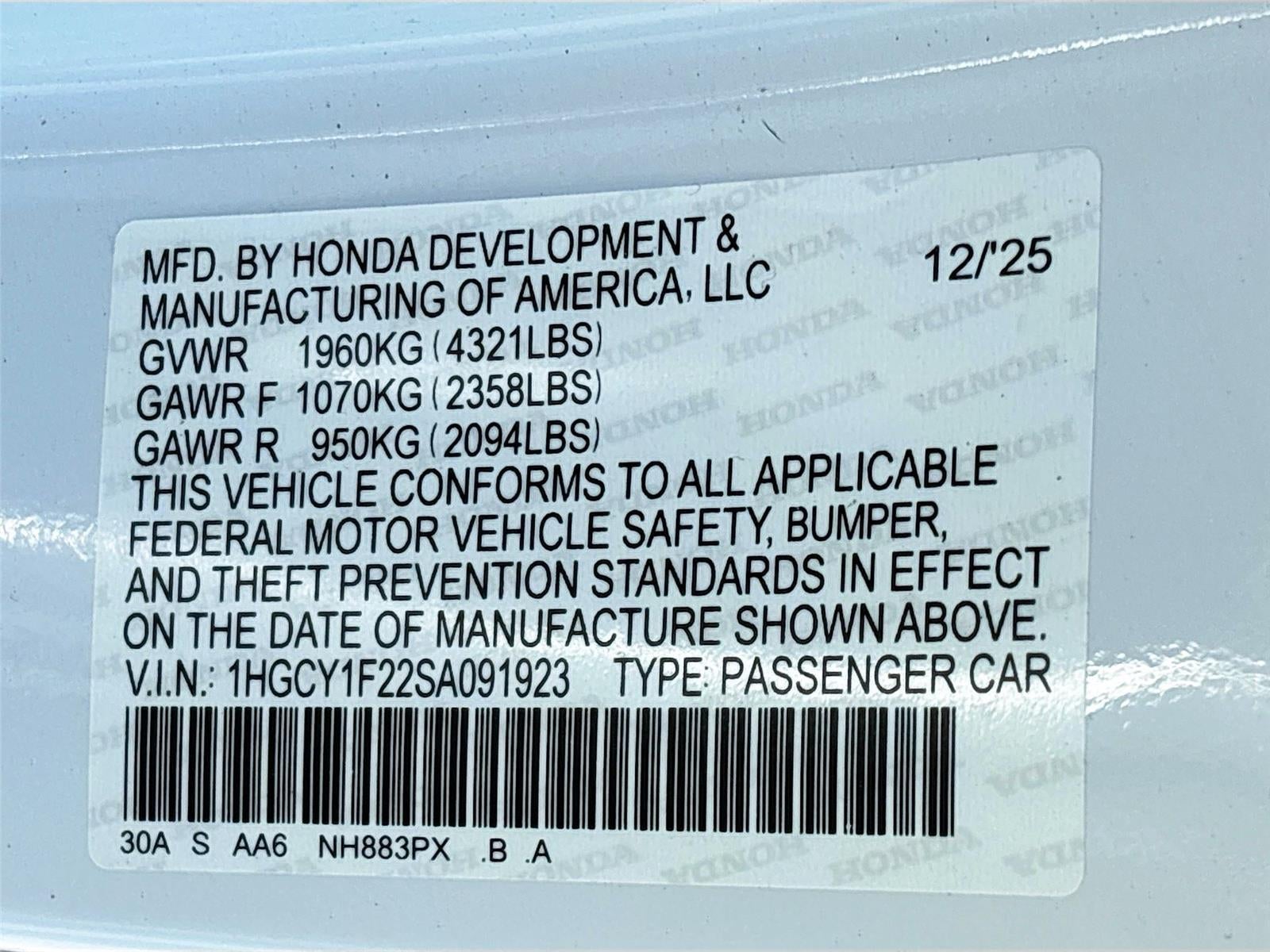 2025 Honda Accord Sedan LX