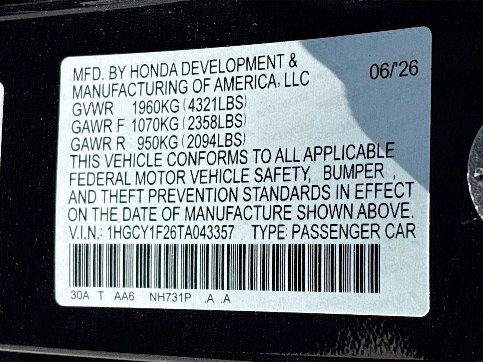 2026 Honda Accord Sedan LX