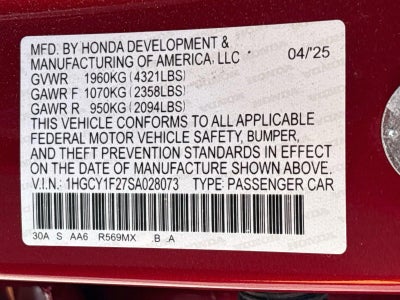 2025 Honda Accord Sedan LX