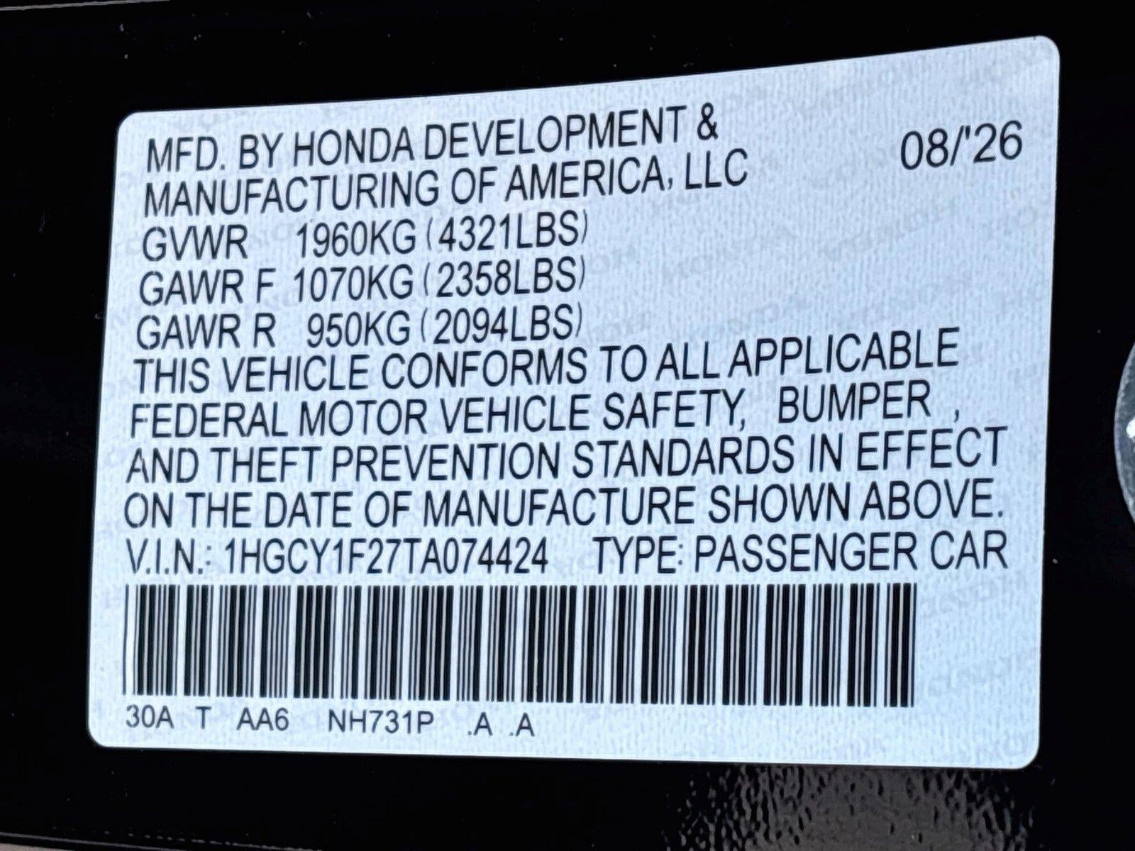 2026 Honda Accord Sedan LX