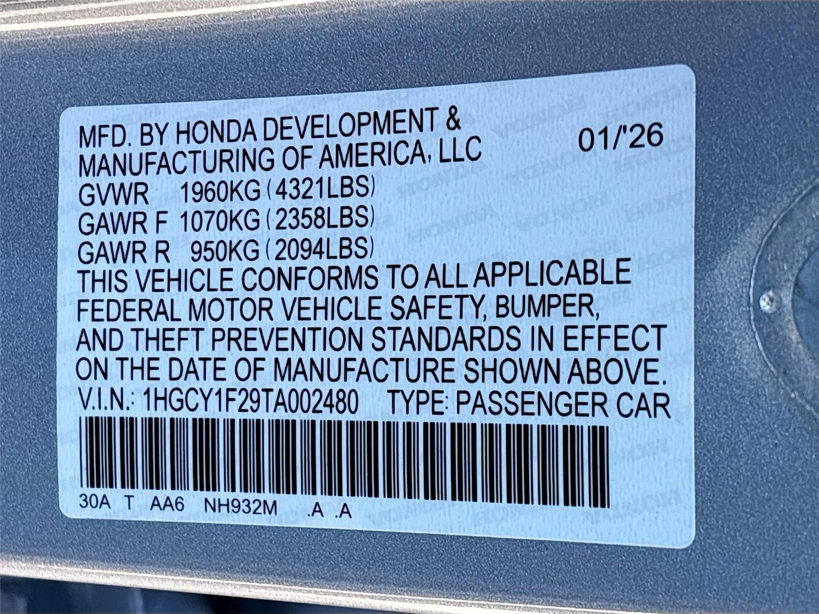 2026 Honda Accord Sedan LX