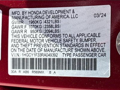 2024 Honda Accord Sedan EX