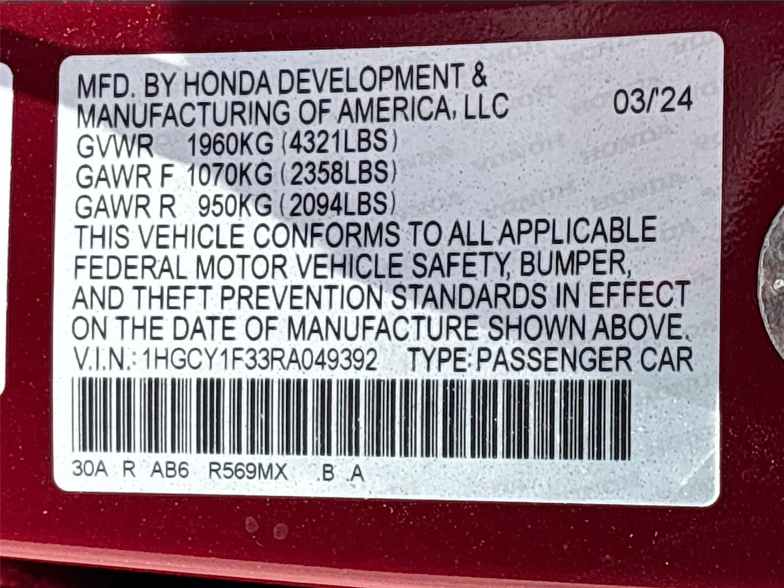 2024 Honda Accord Sedan EX