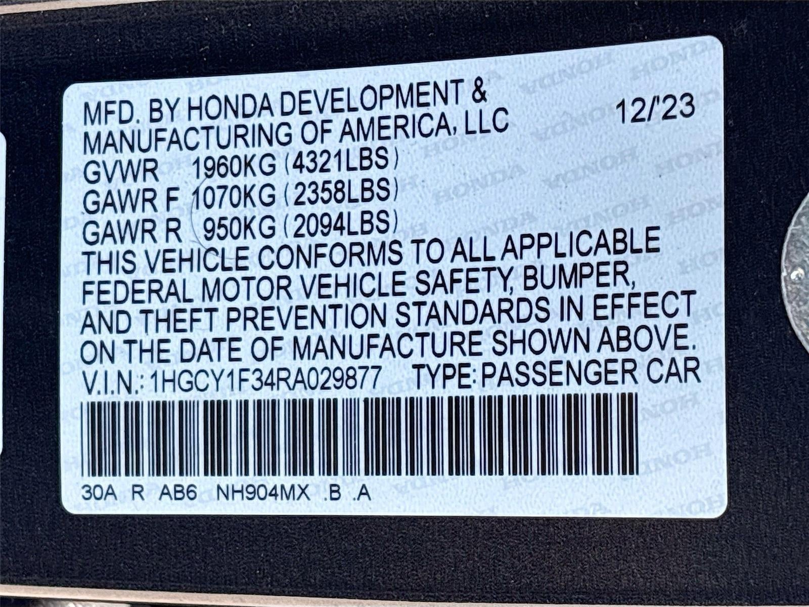 2024 Honda Accord Sedan EX