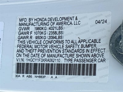 2024 Honda Accord Sedan EX
