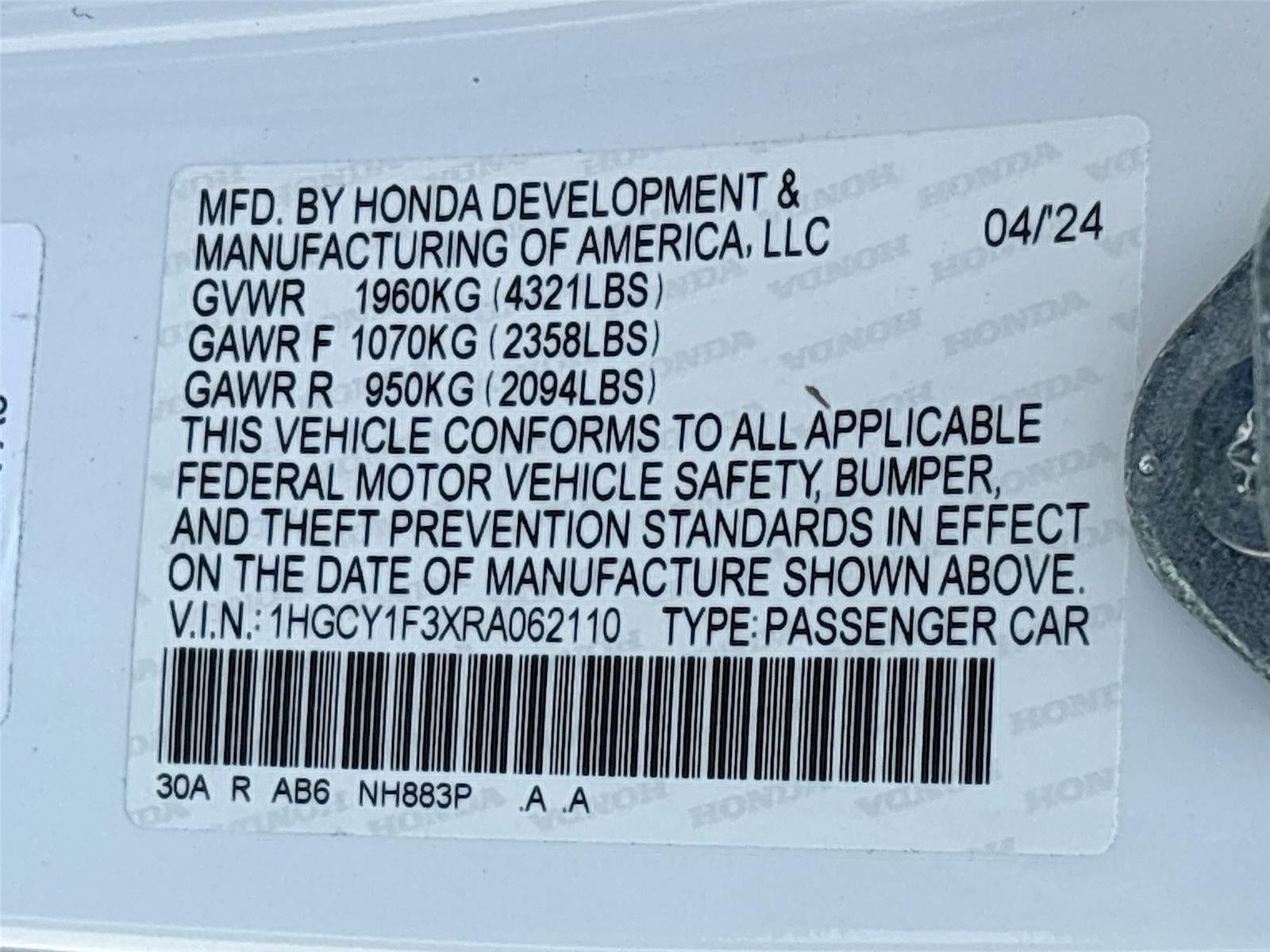 2024 Honda Accord Sedan EX