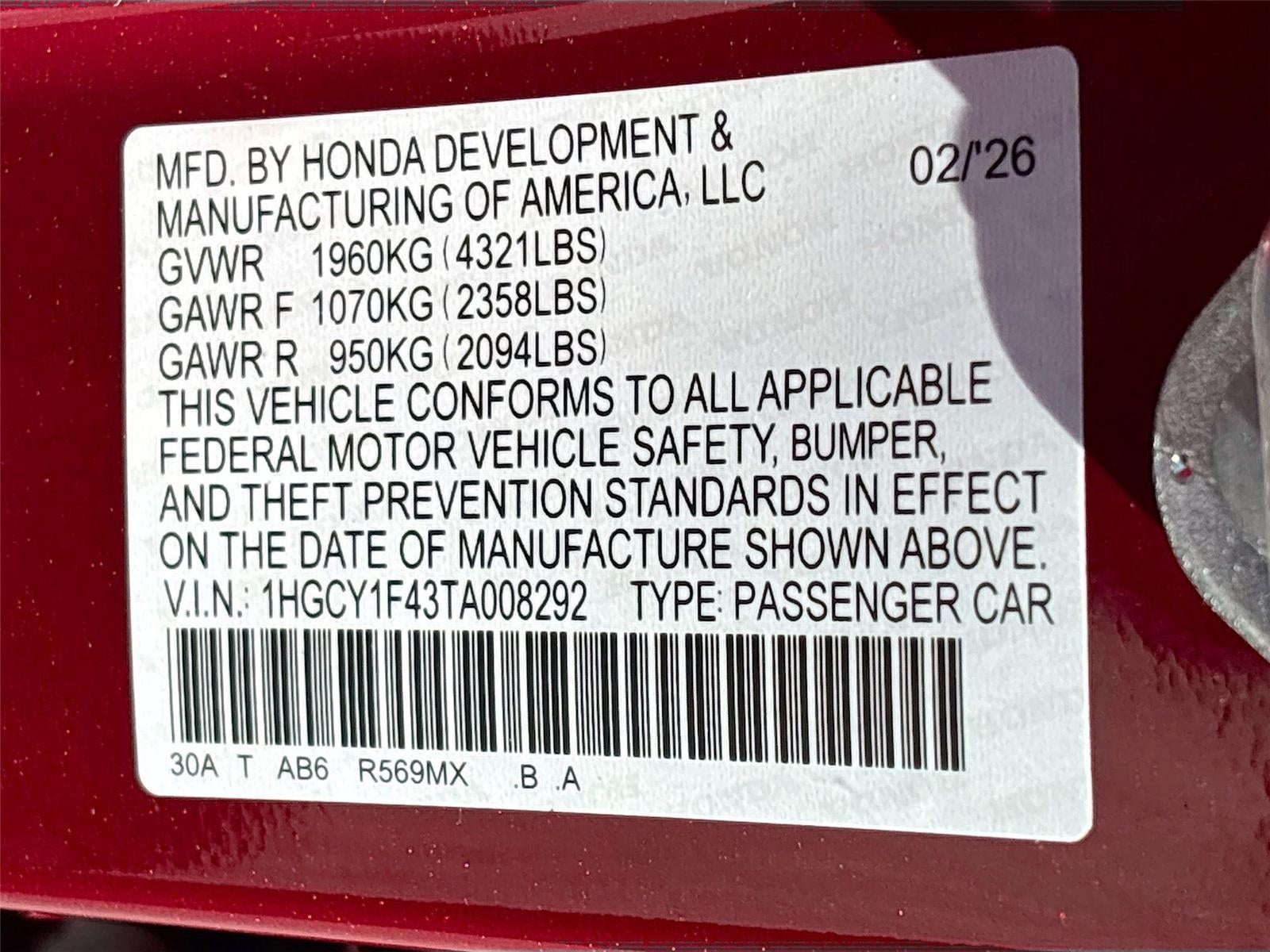 2026 Honda Accord Sedan SE