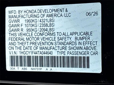 2026 Honda Accord Sedan SE