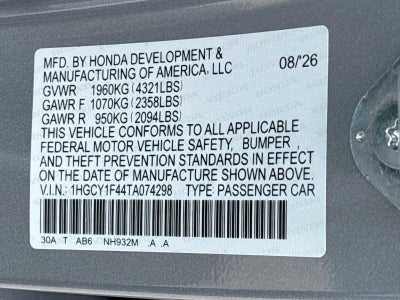 2026 Honda Accord Sedan SE