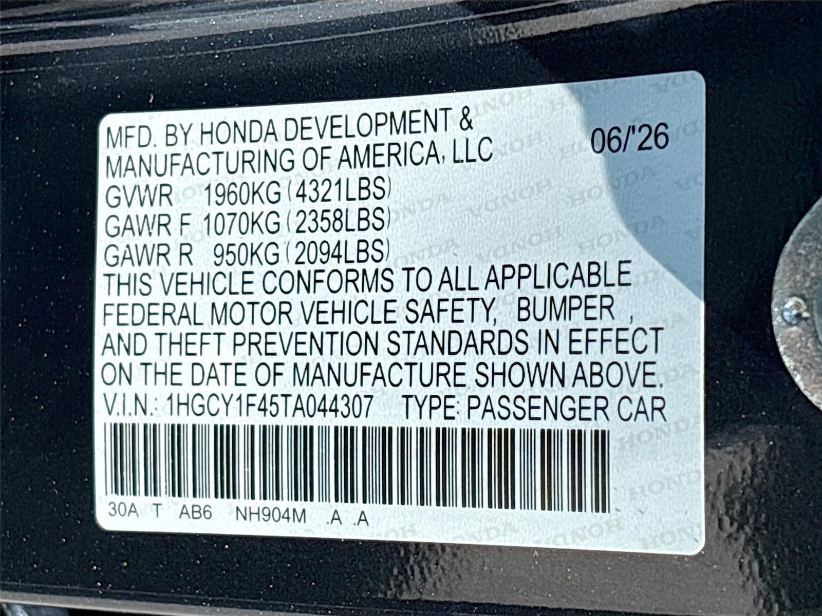 2026 Honda Accord Sedan SE