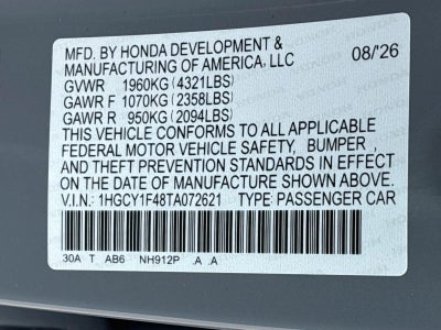 2026 Honda Accord Sedan SE