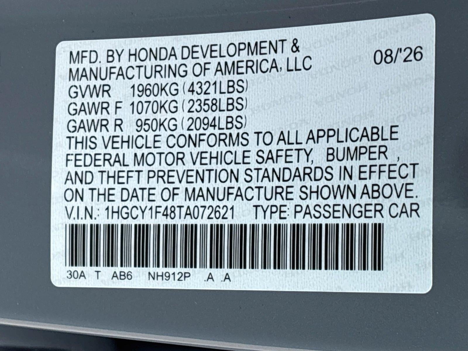 2026 Honda Accord Sedan SE
