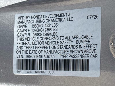 2026 Honda Accord Sedan SE