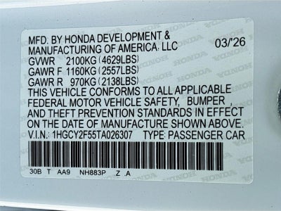 2026 Honda Accord Hybrid Sport