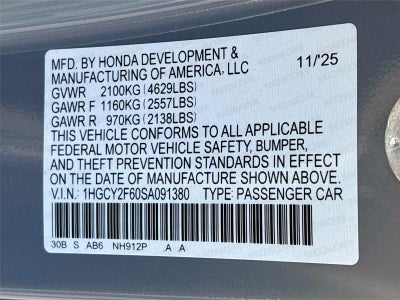 2025 Honda Accord Hybrid EX-L