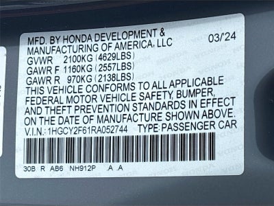 2024 Honda Accord Hybrid EX-L