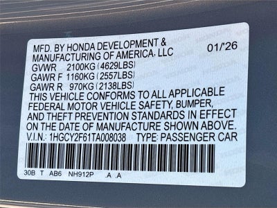 2026 Honda Accord Hybrid EX-L