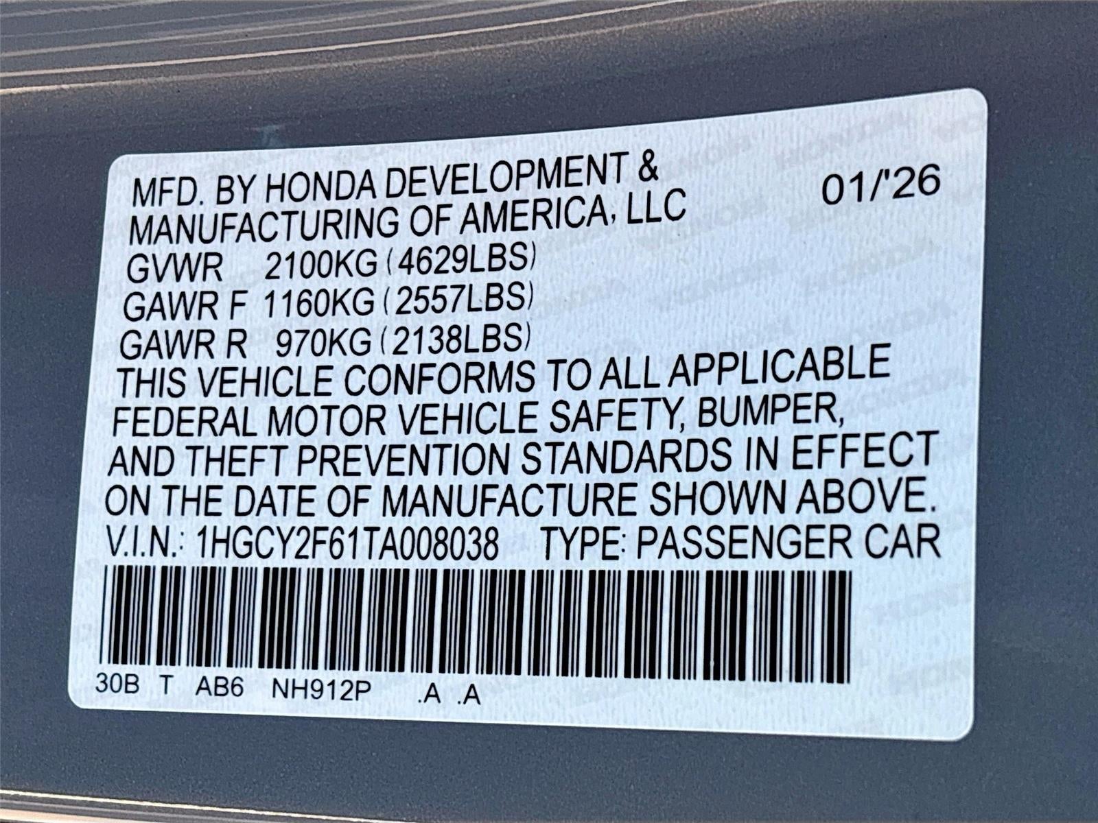 2026 Honda Accord Hybrid EX-L