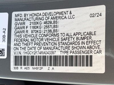 2024 Honda Accord Hybrid Sport-L