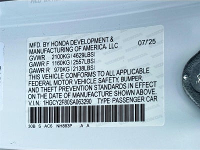 2025 Honda Accord Hybrid Touring