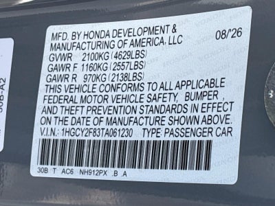 2026 Honda Accord Hybrid Touring