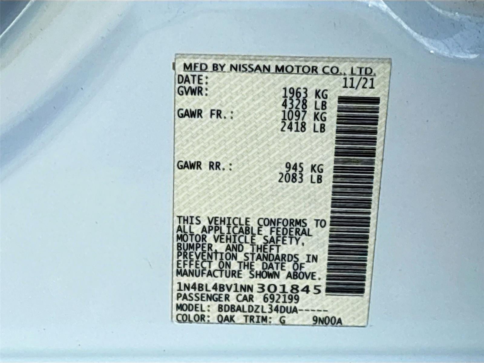 2022 Nissan Altima 2.5 S