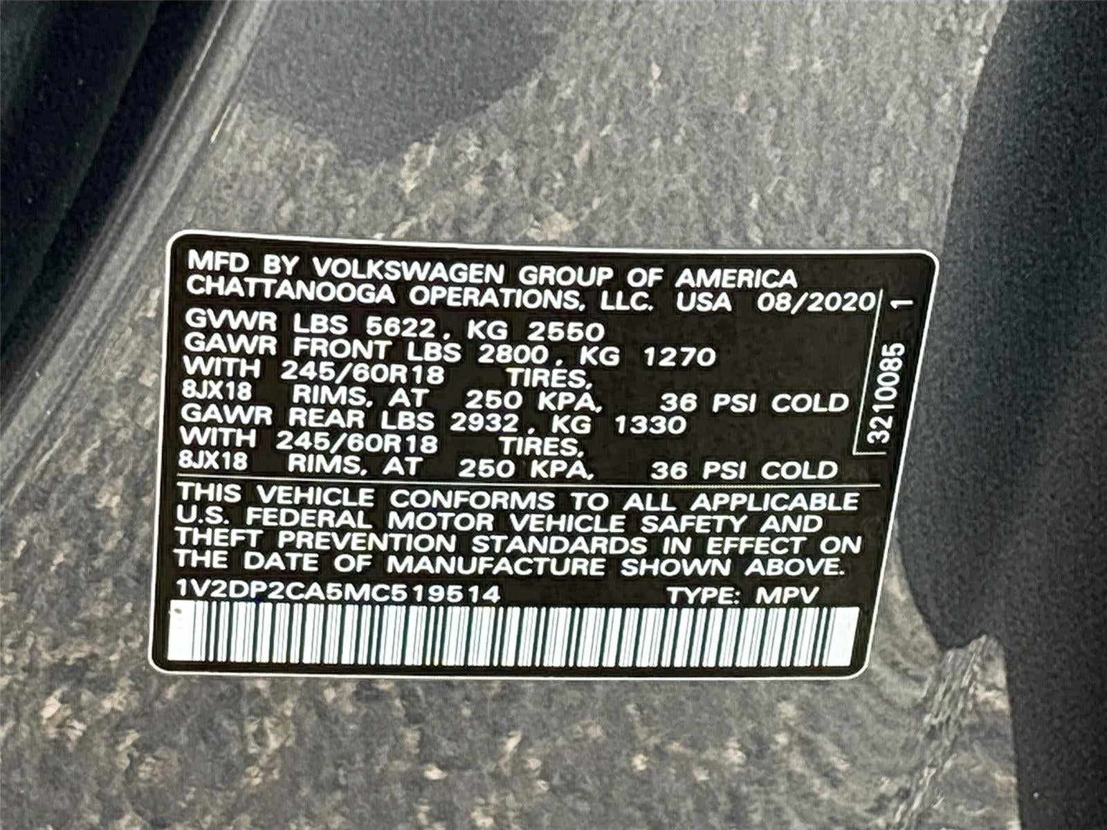 2021 Volkswagen Atlas 2.0T SE