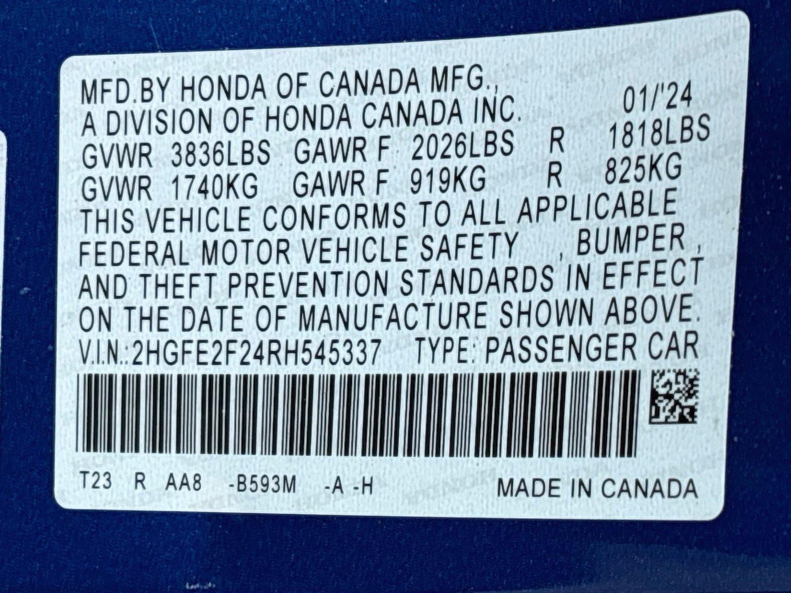 2024 Honda Civic Sedan LX