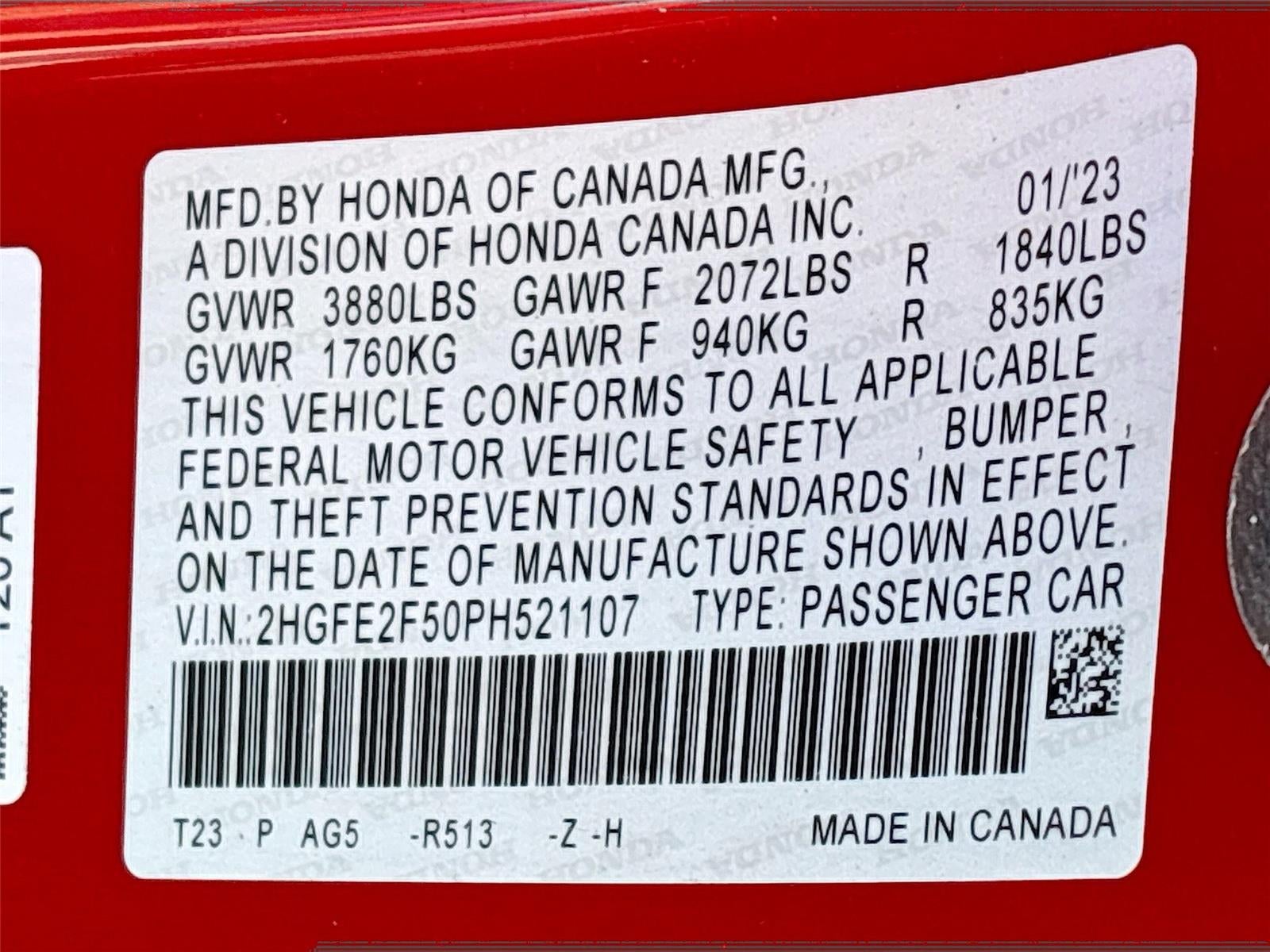 2023 Honda Civic Sport