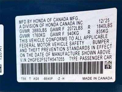 2026 Honda Civic Sport