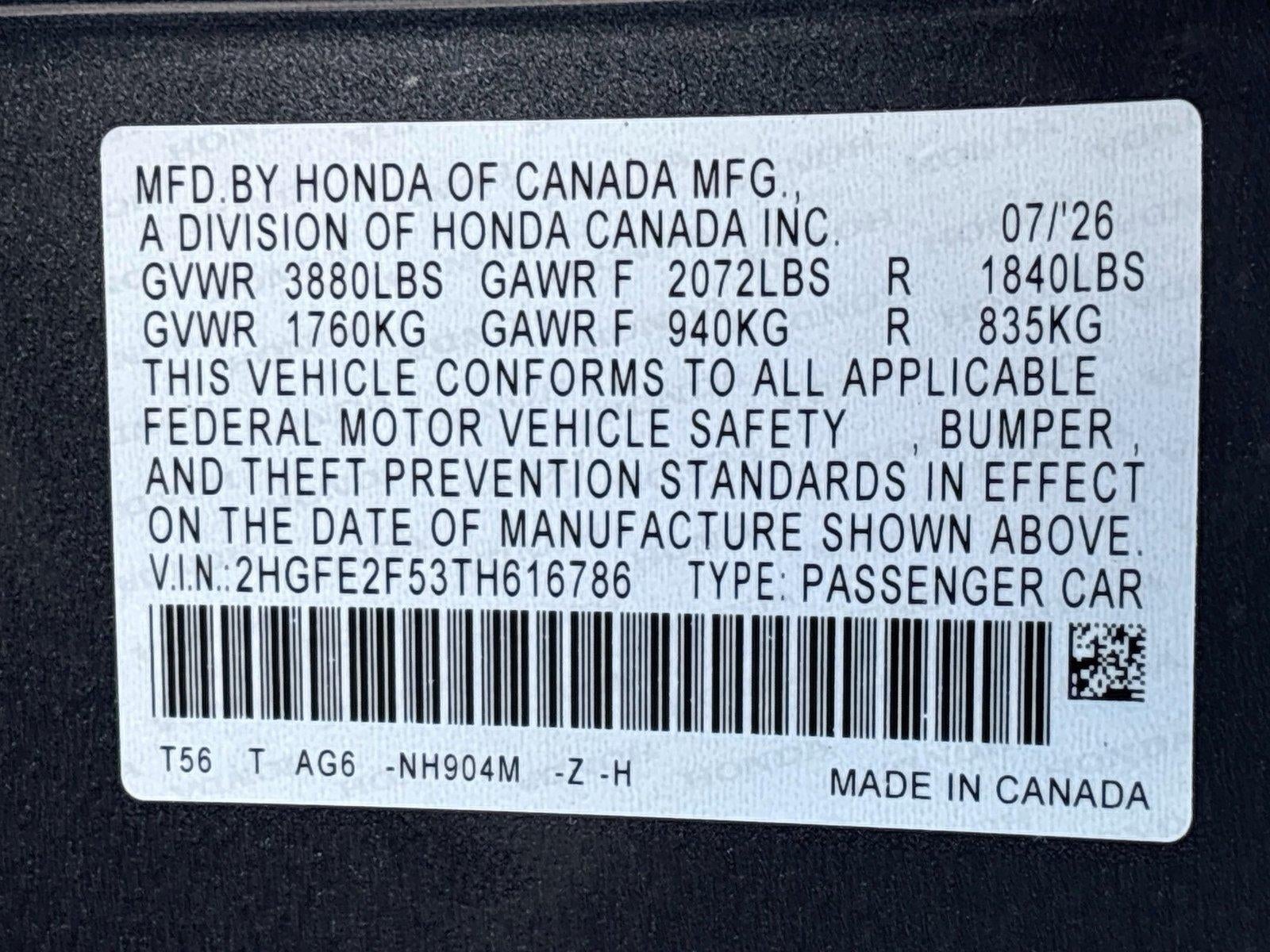 2026 Honda Civic Sedan Sport