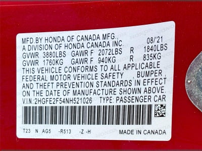 2022 Honda Civic Sport