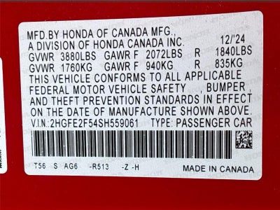 2025 Honda Civic Sedan Sport