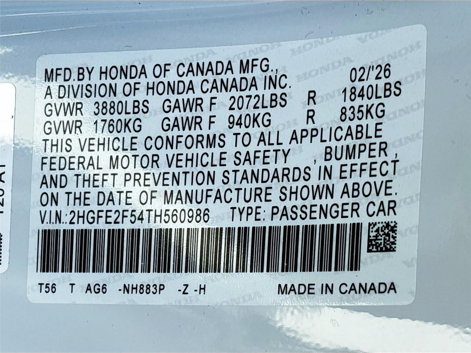 2026 Honda Civic Sport