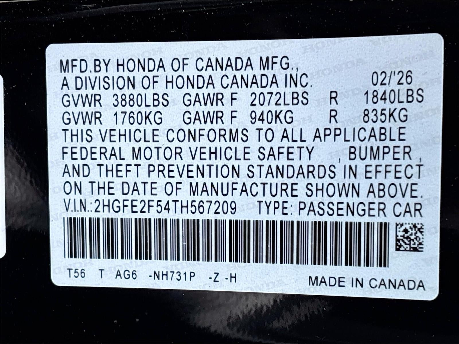 2026 Honda Civic Sport