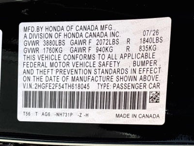 2026 Honda Civic Sedan Sport