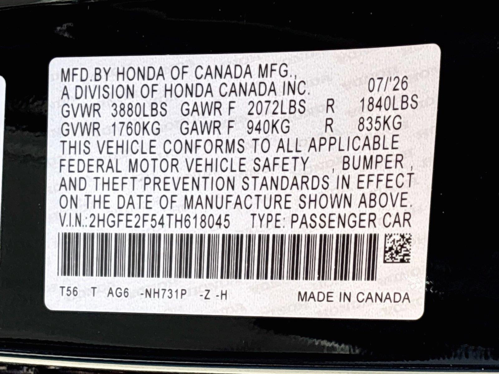 2026 Honda Civic Sedan Sport