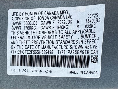 2025 Honda Civic Sport