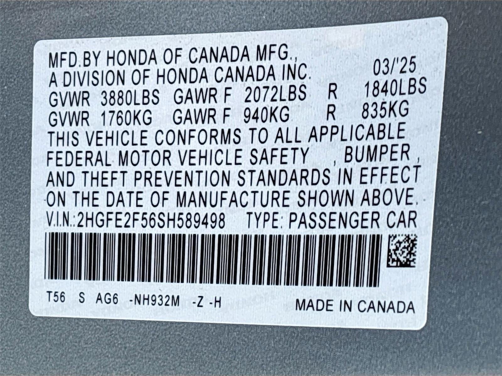 2025 Honda Civic Sport