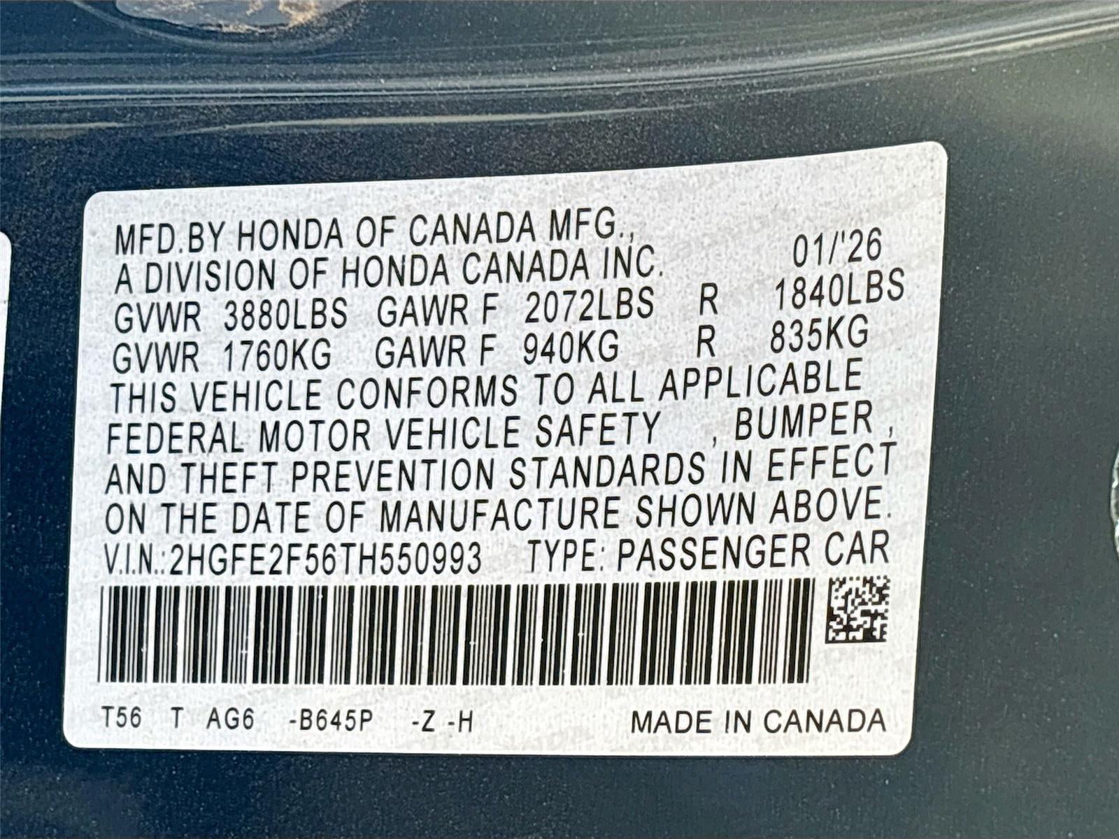 2026 Honda Civic Sport