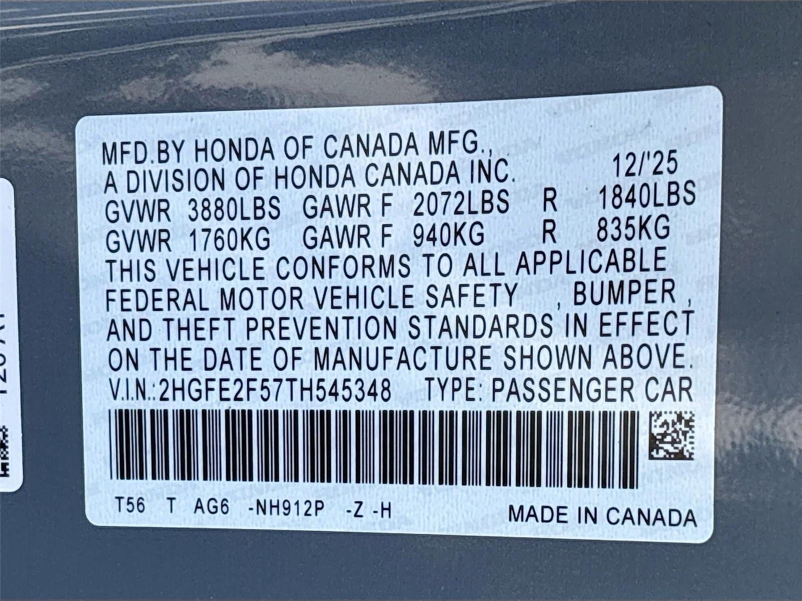 2026 Honda Civic Sport