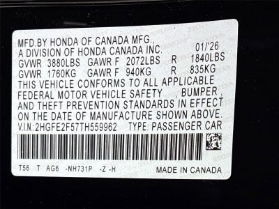 2026 Honda Civic Sport