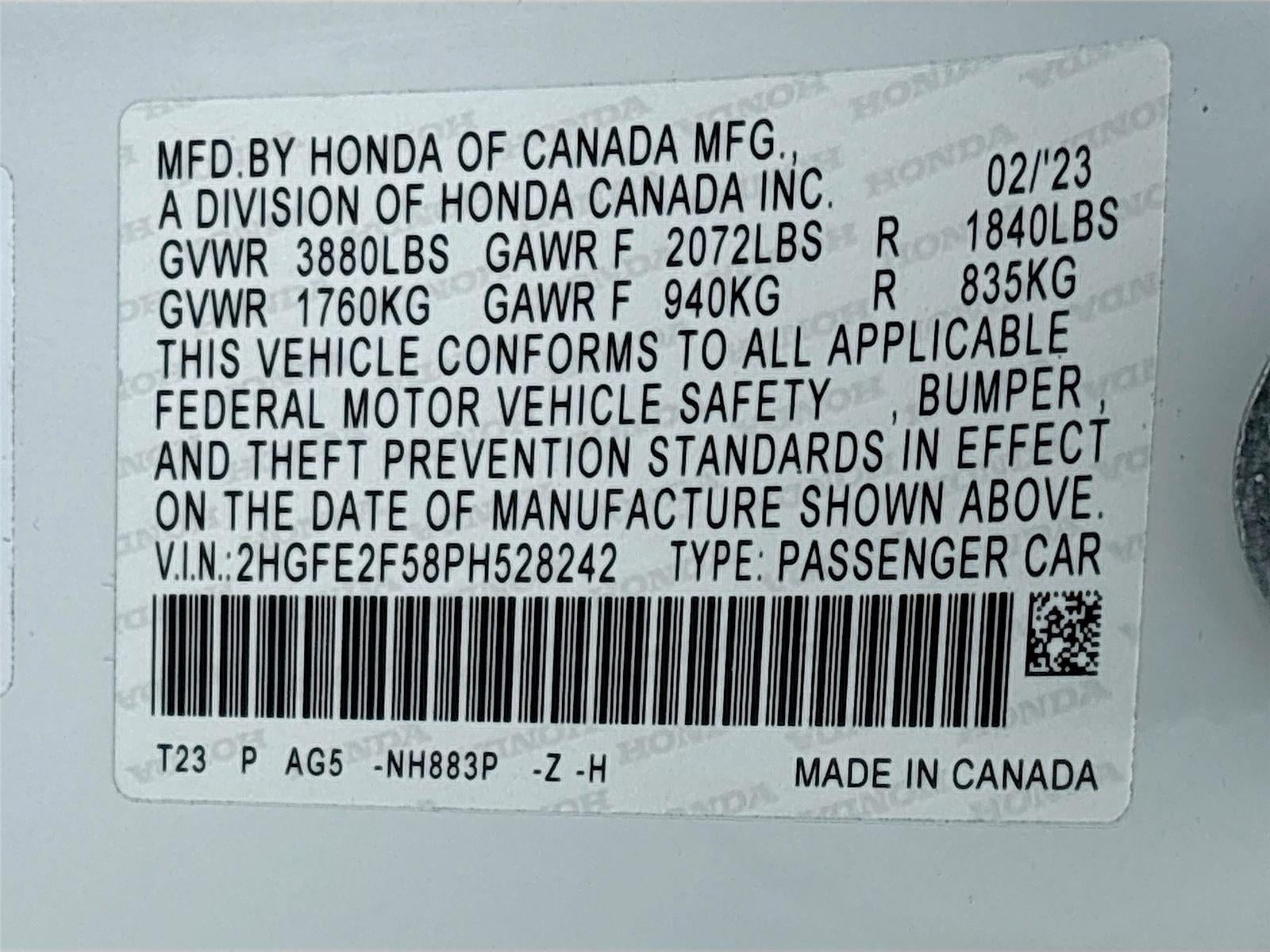 2023 Honda Civic Sport