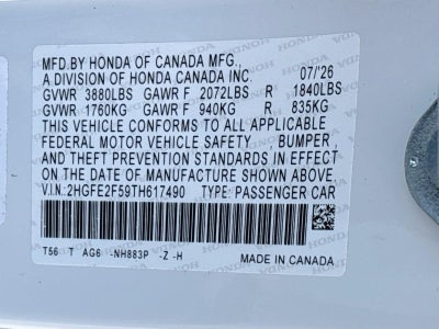 2026 Honda Civic Sedan Sport