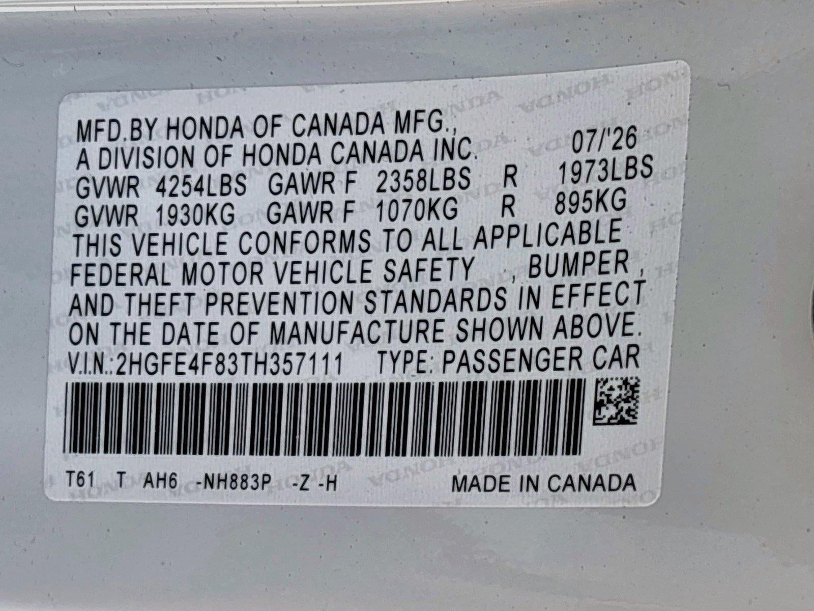 2026 Honda Civic Sedan Hybrid Sport