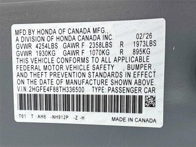 2026 Honda Civic Hybrid Sport